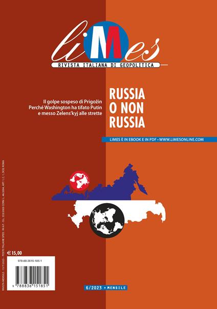 Limes. Rivista italiana di geopolitica (2023). Vol. 6: Russia o non Russia - copertina