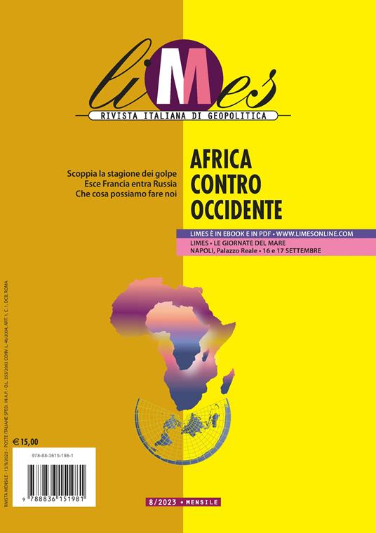 Limes. Rivista italiana di geopolitica (2023). Vol. 8: Africa contro Occidente - copertina