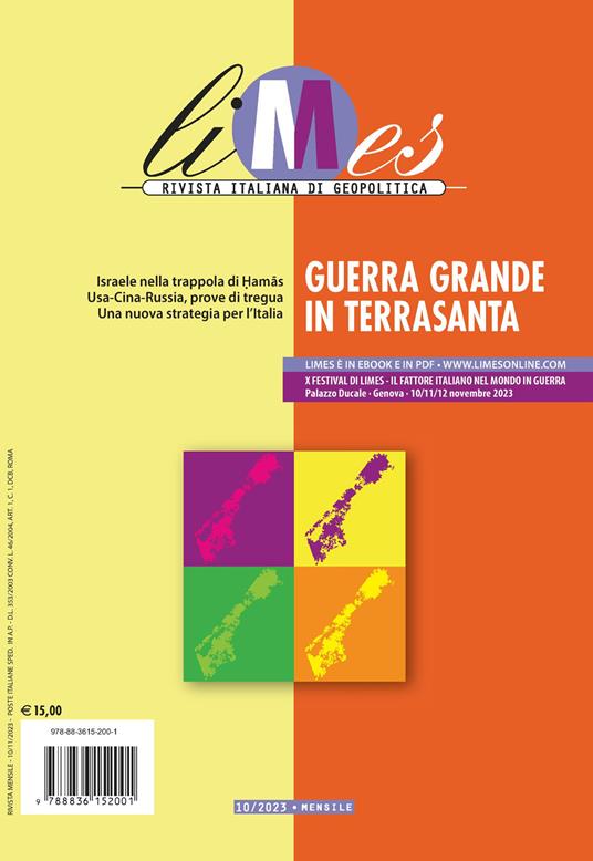 Limes. Rivista italiana di geopolitica (2023). Vol. 10: Guerra grande in Terra Santa - copertina