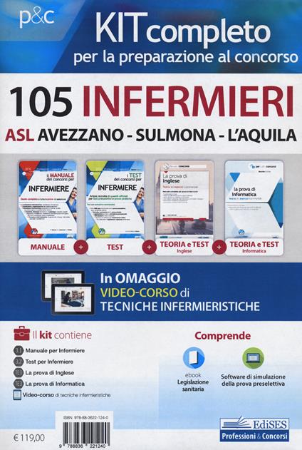 Kit 105 infermieri ASl Avezzano-Sulmona-L'Aquila - Rosario Caruso,Francesco Pittella,Guglielmo Guerriero - copertina