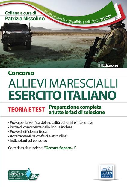 Concorso allievi marescialli Esercito italiano. Teoria e test per la preparazione completa a tutte le fasi di selezione. Con aggiornamento online - copertina