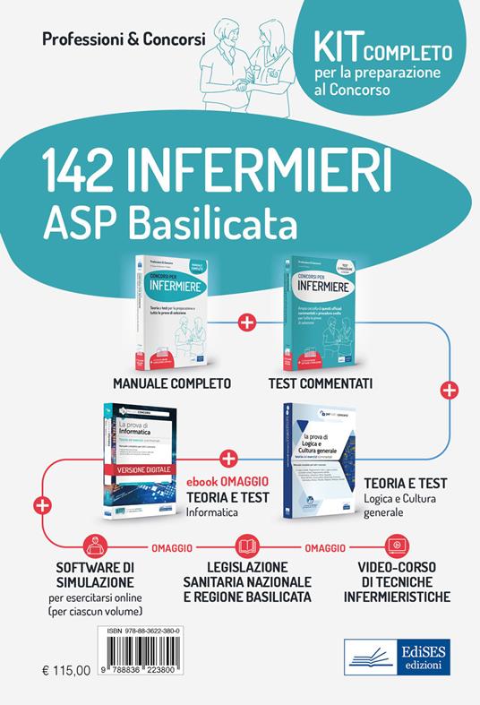 Kit concorso 142 infermieri ASP Basilicata. Con ebook: La prova di informatica. Con espansione online. Con software di simulazione - copertina