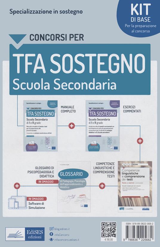 Kit completo TFA sostegno scuola secondaria. Eserciziari-Manuale-Tracce svolte - copertina