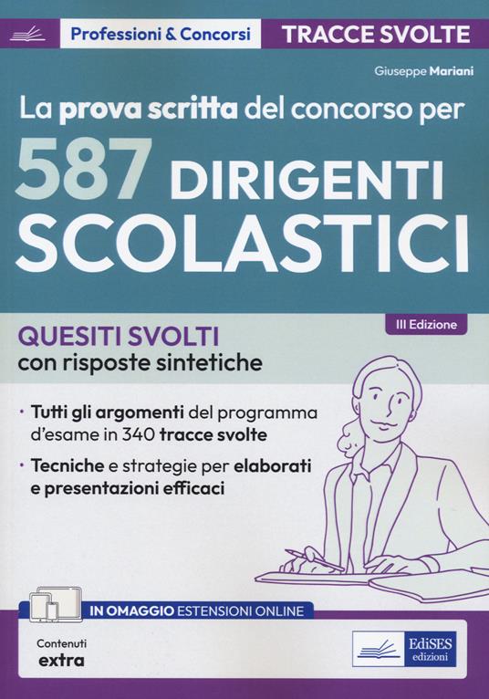 La prova scritta del concorso per 587 dirigenti scolastici. Quesiti svolti con risposte sintetiche. Con espansione online - Giuseppe Mariani - copertina