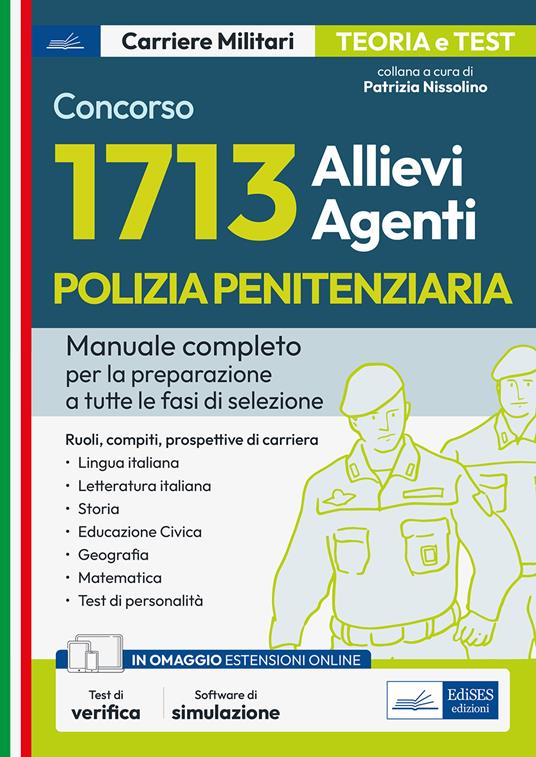 1713 Allievi Agenti Polizia Penitenziaria. Manuale completo per tutte le fasi di selezione. Con fogli Excel. Con software di simulazione - copertina