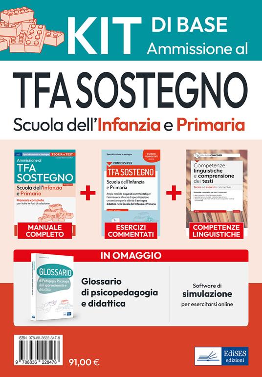 Kit di base: Ammissione al TFA sostegno scuola infanzia e primaria. Con software di simulazione - copertina