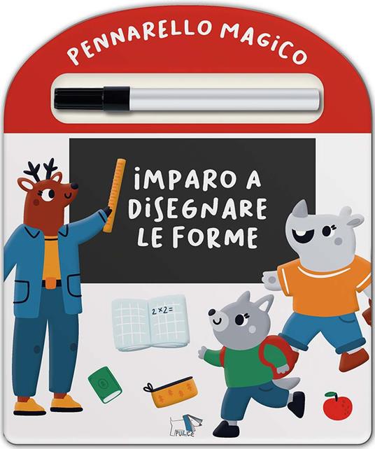Imparo a disegnare le forme. Ediz. a colori. Con pennarello cancellabile - copertina
