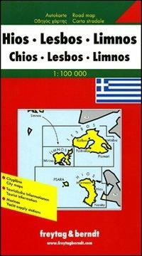 Chio, Lesbo, Lemno 1:100.000. Carta stradale. Ediz. multilingue - copertina