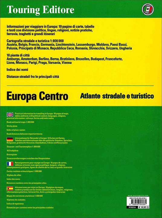 Europa centro. Atlante stradale e turistico 1:800.000. Ediz. multilingue - 2