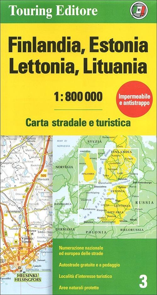 Finlandia, Estonia, Lettonia, Lituania 1:800.000. Carta stradale e turistica. Ediz. multilingue - copertina