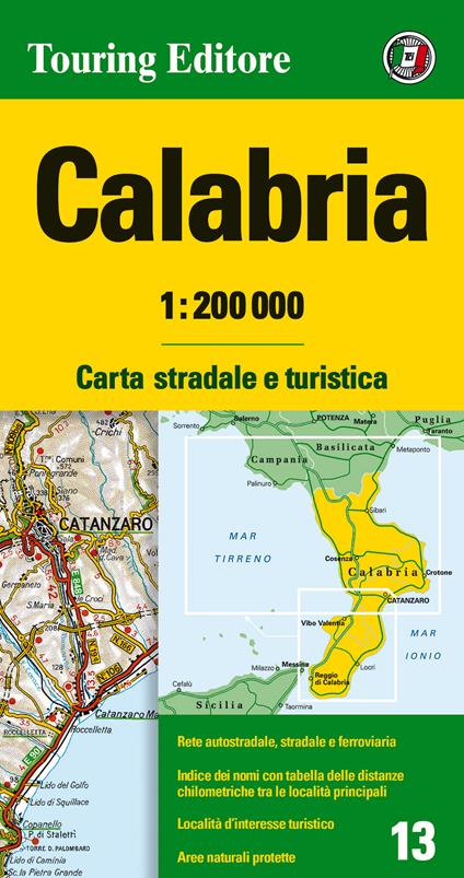 Calabria 1:200.000. Carta stradale e turistica. Ediz. multilingue - copertina