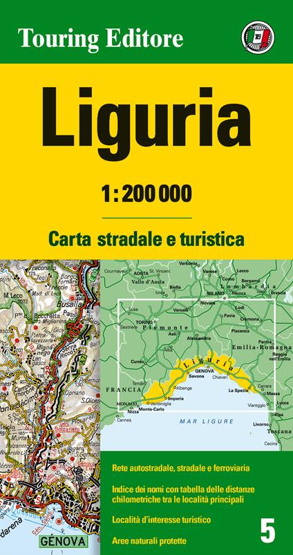 Liguria 1:200.000. Carta stradale e turistica. Ediz. multilingue - copertina