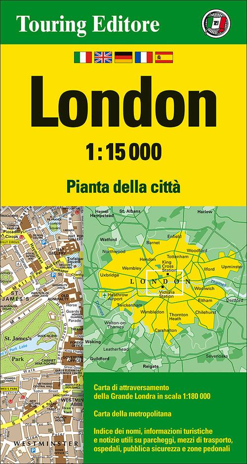 London 1:15.000. Pianta della città. Ediz. multilingue - copertina