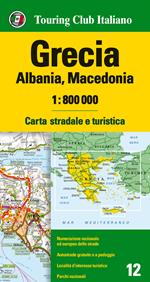 Grecia, Albania, Macedonia 1:800.000. Carta stradale e turistica. Ediz. multilingue