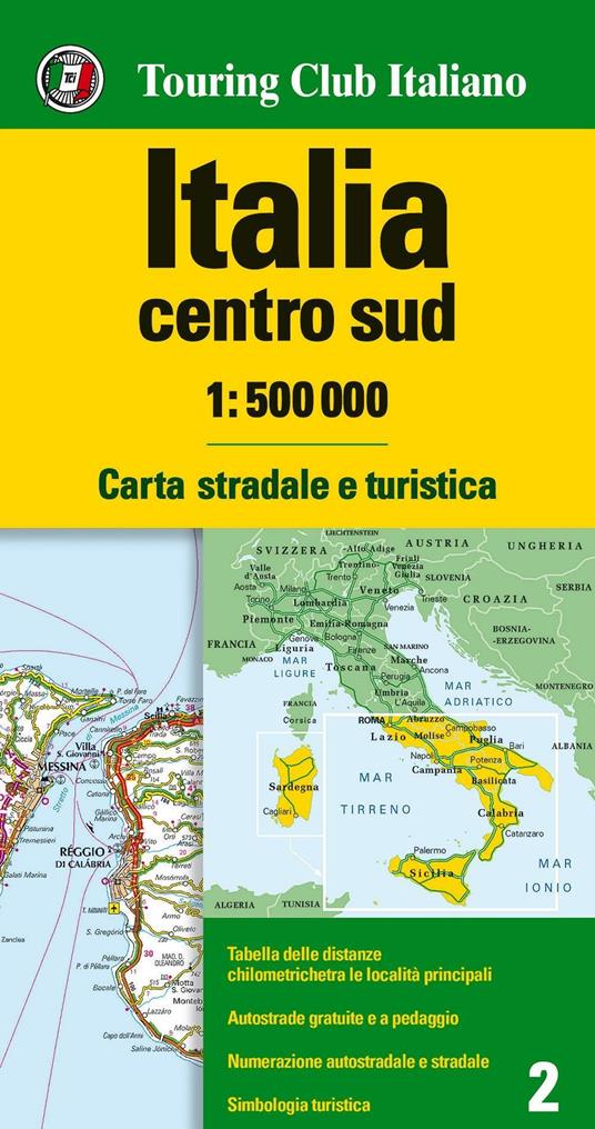 Italia centro sud 1:500.000. Carta stradale e turistica - copertina