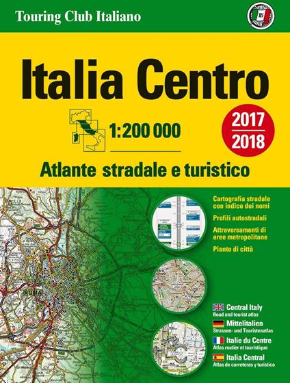 Atlante stradale Italia Centro 1:200.000. Ediz. multilingue - copertina