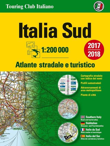 Atlante stradale Italia Sud 1:200.000. Ediz. multilingue - copertina