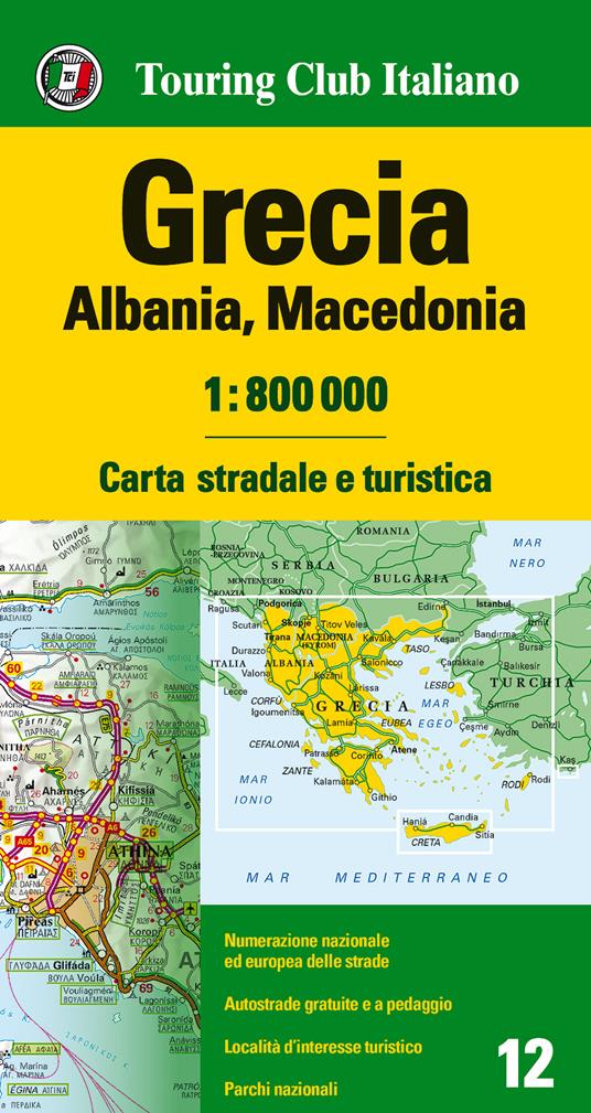 Grecia, Albania, Macedonia 1:800.000. Carta stradale e turistica. Ediz. multilingue - copertina