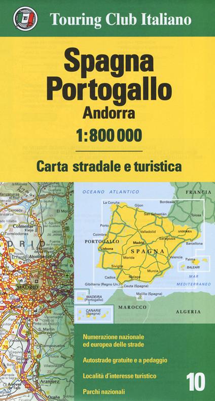 Spagna, Portogallo, Andorra 1:800.000. Carta stradale e turistica. Ediz. multilingue - copertina
