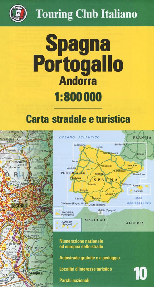 Spagna, Portogallo, Andorra 1:800.000. Carta stradale e turistica. Ediz. multilingue - copertina