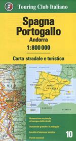 Spagna, Portogallo, Andorra 1:800.000. Carta stradale e turistica. Ediz. multilingue