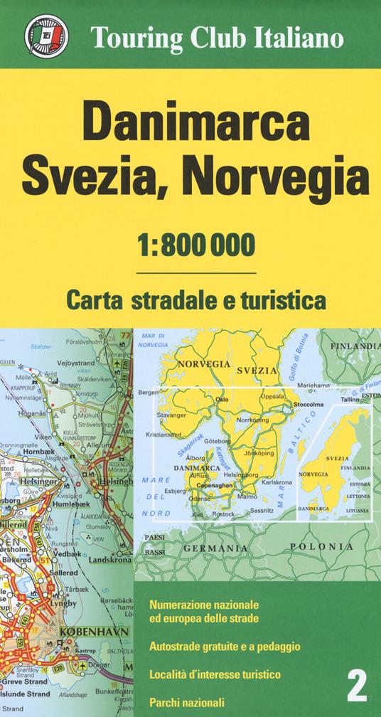 Danimarca, Svezia, Norvegia 1:800.000. Carta stradale e turistica. Ediz. multilingue - copertina