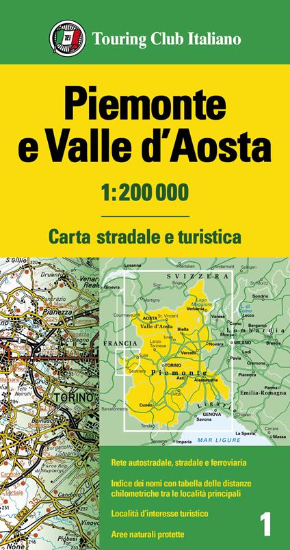 Piemonte e Valle d'Aosta 1:200.000. Carta stradale e turistica - copertina