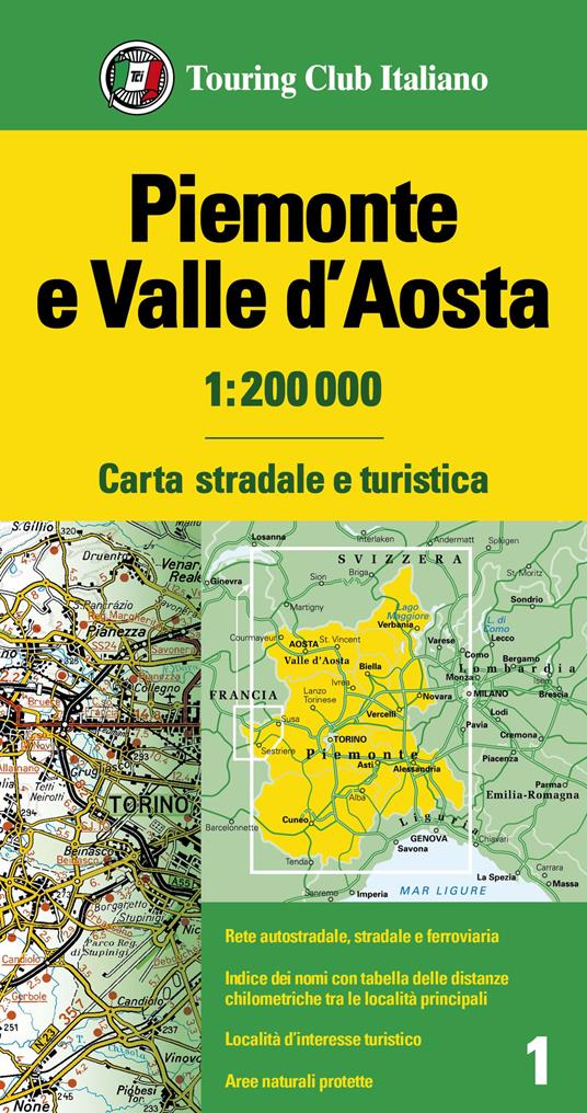 Piemonte e Valle d'Aosta 1:200.000. Carta stradale e turistica - copertina