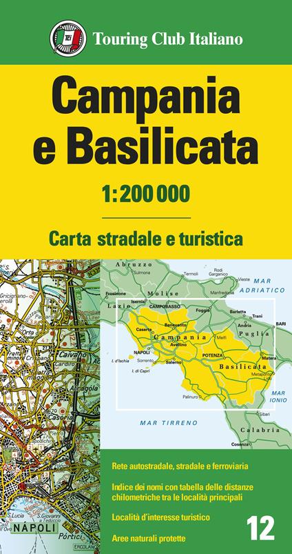 Campania e Basilicata 1:200.000. Carta stradale e turistica. Ediz. multilingue - copertina