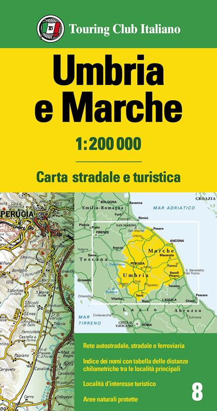 Umbria e Marche 1:200.000. Carta stradale e turistica - copertina