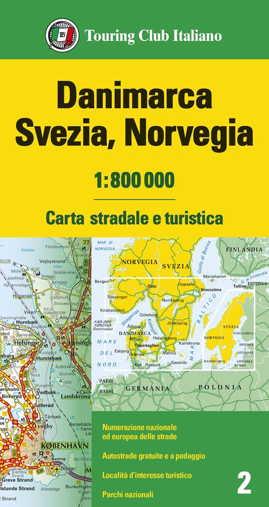 Danimarca, Svezia, Norvegia 1:800.000. Carta stradale e turistica - copertina