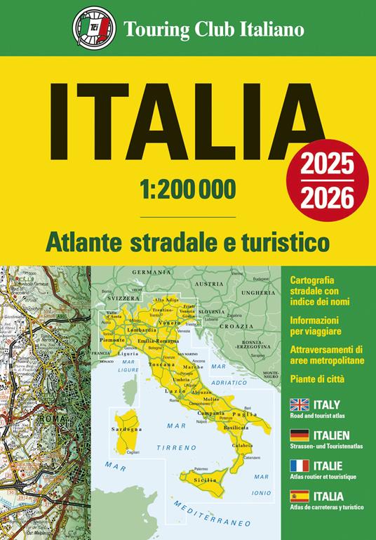 Italia. Atlante stradale e turistico 1:200.000. Ediz. multilingue - copertina