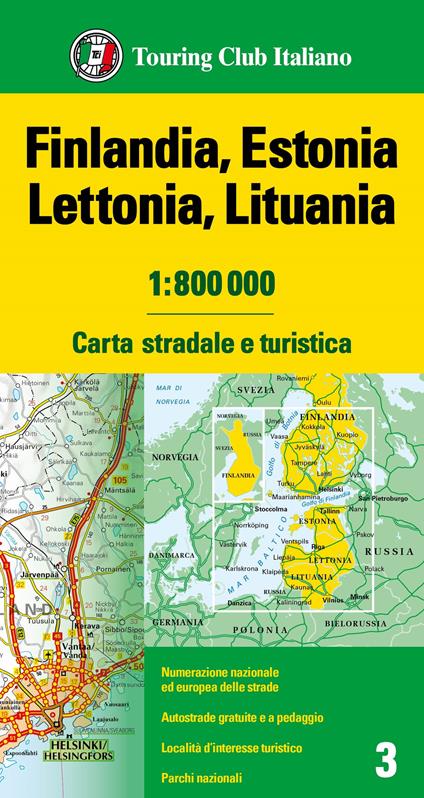 Finlandia, Estonia, Lettonia, Lituania 1:800.000. Carta stradale e turistica - copertina