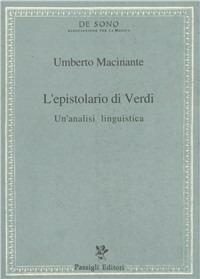 L' epistolario di Verdi. Un'analisi linguistica - Umberto Macinante - copertina