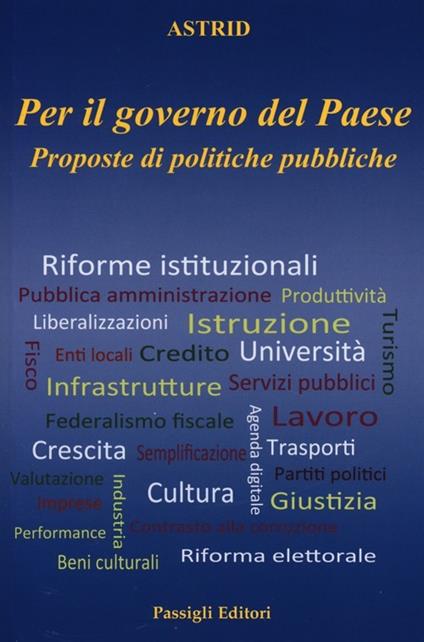 Per il governo del paese. Proposte di politiche pubbliche - copertina