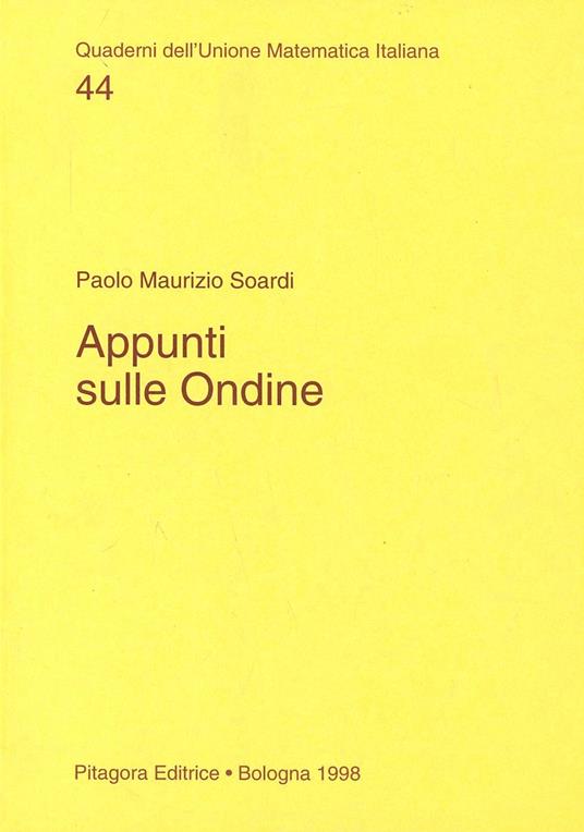 Appunti sulle ondine - Paolo M. Soardi - copertina