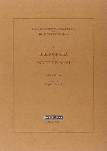 Bibliografia e indice dei nomi - copertina