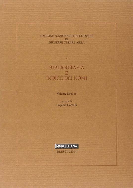 Bibliografia e indice dei nomi - copertina