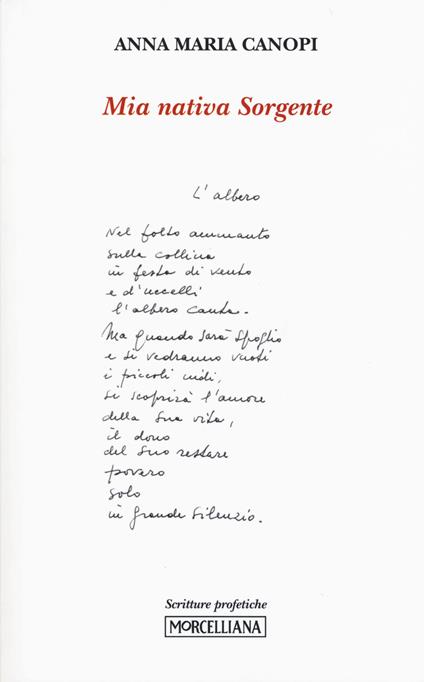 Mia nativa sorgente - Anna Maria Cànopi - copertina