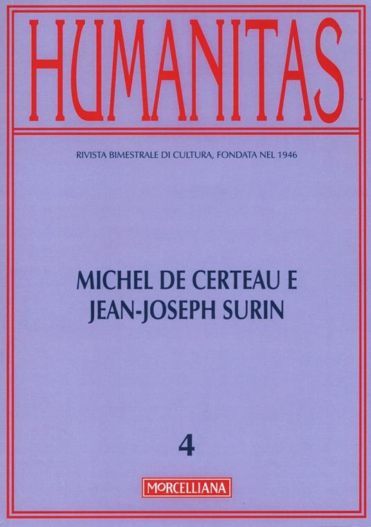 Humanitas (2015). Vol. 4: Michel De Certeau e Jean-Joseph Surin - copertina