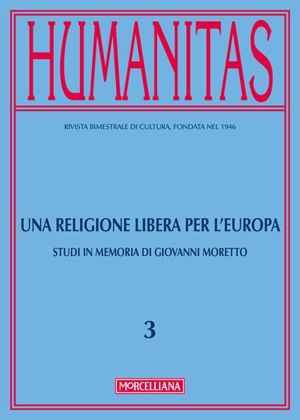 Humanitas (2017). Vol. 3: Una religione libera per l'Europa - copertina