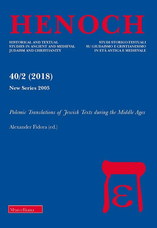 Henoch (2018). Vol. 40\2: Polemic translations of Jewish texts during the middle ages. - copertina