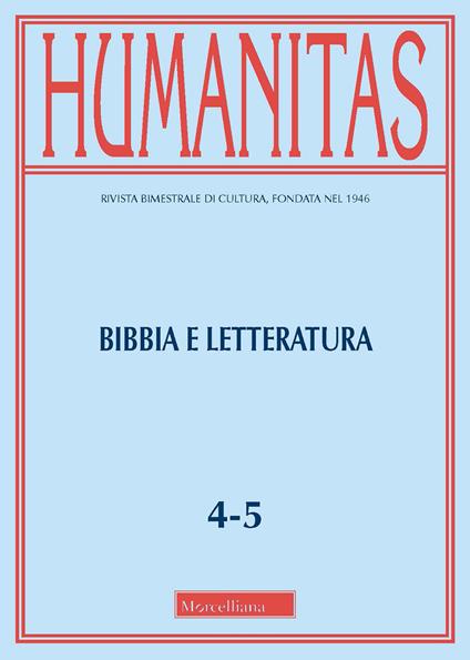 Humanitas (2021). Vol. 4-5: Bibbia e letteratura. - copertina