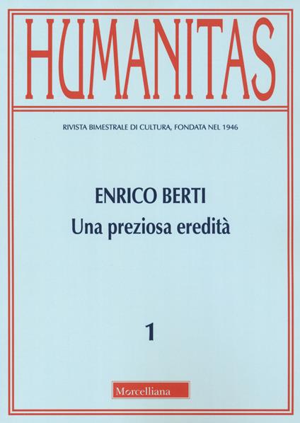 Humanitas (2023). Vol. 1: Enrico Berti. Una preziosa eredità - copertina