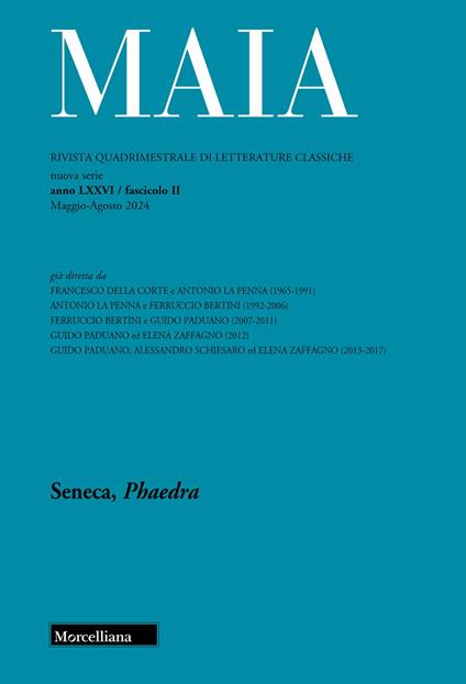 Maia. Rivista di letterature classiche (2024). Vol. 2: Seneca, Phaedra - copertina