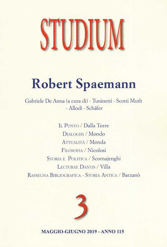 Studium (2019). Vol. 3: Robert Spaemann. - copertina