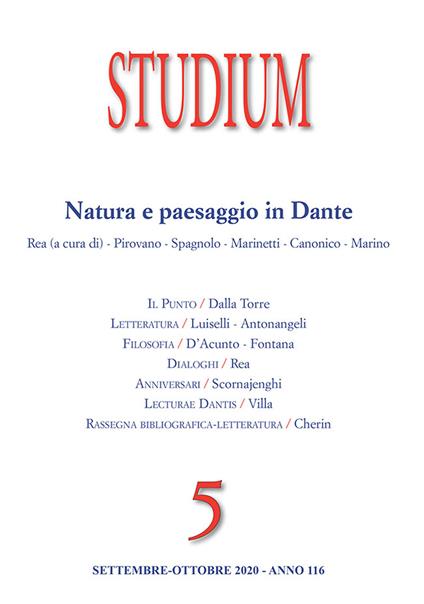 Studium (2020). Vol. 5: Natura e paesaggio in Dante - copertina