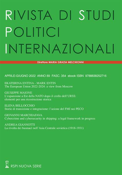 Rivista di studi politici internazionali (2022). Vol. 2 - copertina