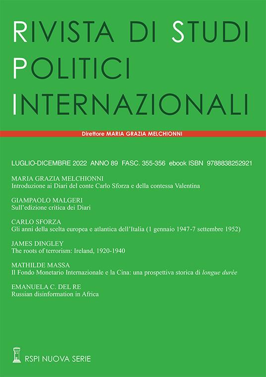 Rivista di studi politici internazionali (2022). Vol. 3-4 - copertina