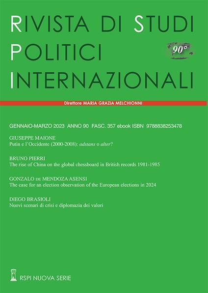 Rivista di studi politici internazionali (2023). Vol. 1 - copertina